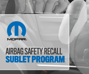 Chrysler, Dodge, Jeep® and Ram dealers are now permitted to sublet certain airbag safety recall repairs to independent repair facilities and auctions in an effort to provide additional ways to complete FCA US airbag safety recalls in an efficient manner. Learn more!
