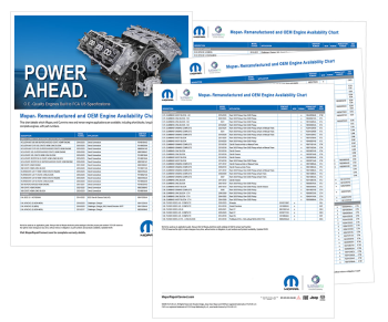 Mopar REMAN Engine Availability Chart