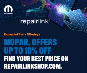 Take advantage of additional discounts on thousands of select  Mopar® Parts when you order online through RepairLink. Look for the star for promotional pricing on select parts, including:
• Brakes
• Filters
• A/C Compressors
• Starters and Alternators
• Steering & Suspension Parts
• Magneti Marelli Offered by Mopar Parts and more!