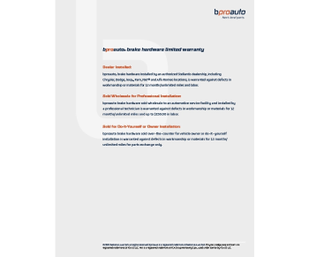 bproauto Brake Hardware Warranty