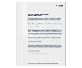 bproauto Limited Warranty - Batteries
